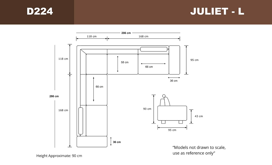 Juliet  - L - Leather Sofa Lounge Set